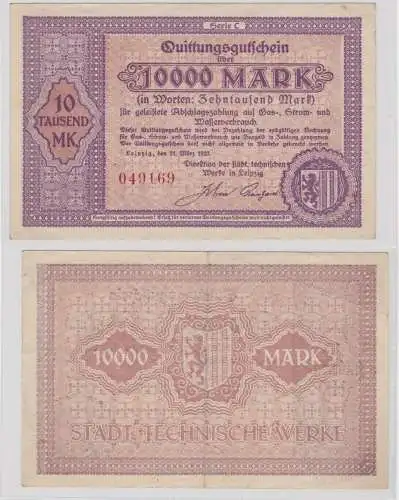 10000 Mark Banknote Technische Werke Leipzig 31.März 1923 (137897)