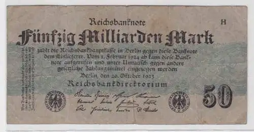 50 Milliarden Mark Inflation Banknote 26.10.1923 Ro.122 b (131874)