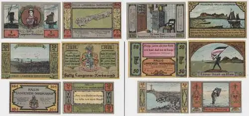 kompletter Satz 6 Banknoten Notgeld Hallig Langeness-Nordmarsch 1921 (135908)