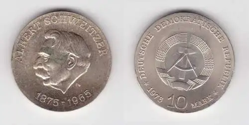 DDR Gedenk Münze 10 Mark Albert Schweitzer 1975 Stempelglanz (137101)