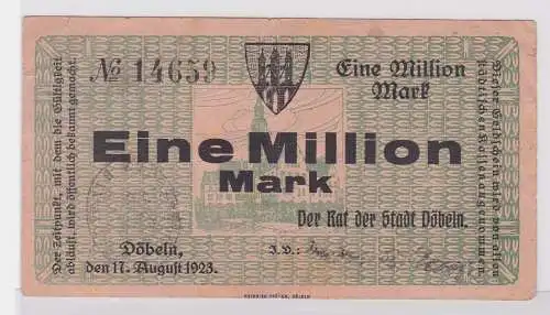 Eine Million Mark Banknote Stadt Döbeln 17.August 1923 (121525)