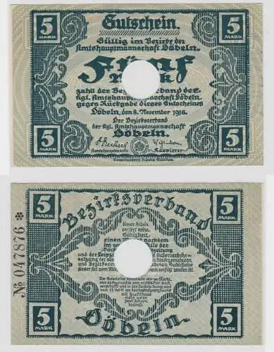 5 Mark Banknote Notgeld Amtshauptmannschaft Döbeln 8.11.1918 (137127)