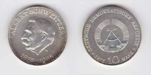 DDR Gedenk Münze 10 Mark Albert Schweitzer 1975 Stempelglanz (136891)