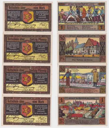 4 Banknoten Notgeld Stadt Barntrup 20.11.1921 (120613)