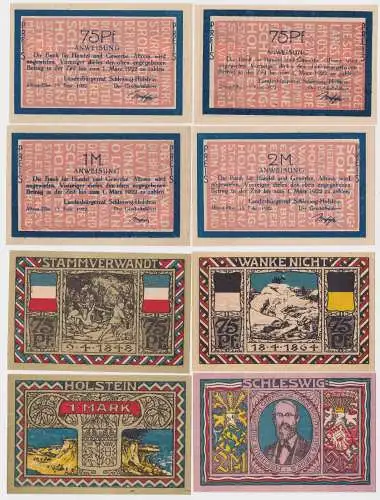4 Banknoten Notgeld Landesbürgerrat Altona 15.2.1922 (122775)