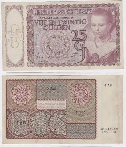 25 Gulden Banknote Niederlande 5.10.1943 (121581)
