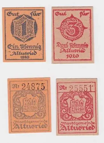 2 Banknoten Notgeld Marktgemeinde Altusried 1920 (120701)