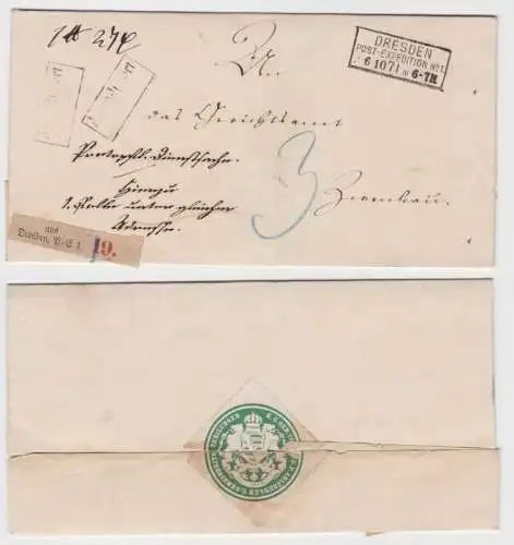 99078 seltener Siegelbrief Vorphilatelie Post Expedition Dresden nach Zwenkau 71