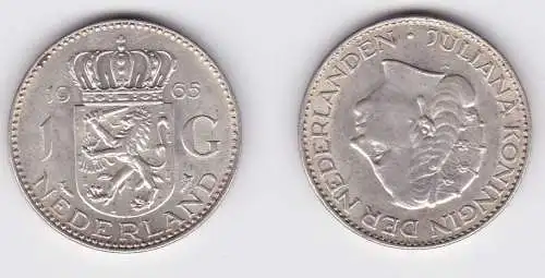 1 Gulden Silber Münze Niederlande 1965 (125278)