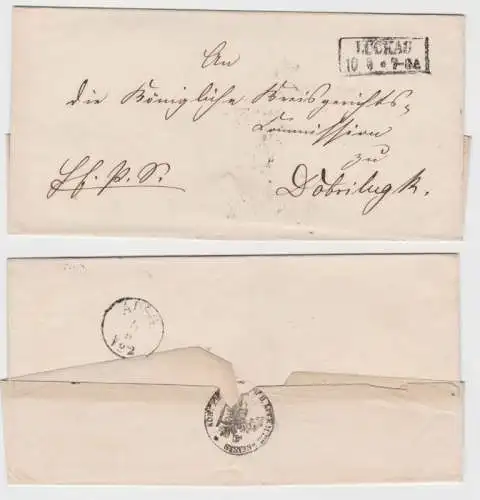 87598 seltener Siegelbrief Vorphilatelie von Luckau nach Dobrilugk um 1850