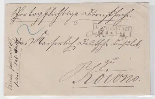 58592 seltener Briefvorderseite Vorphilatelie von Czarnikau nach Kowno um 1850