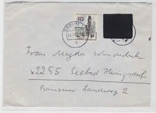 99086 BRD Postkrieg geschwärzte Marke auf Brief nach Heringsdorf 25.7.1966