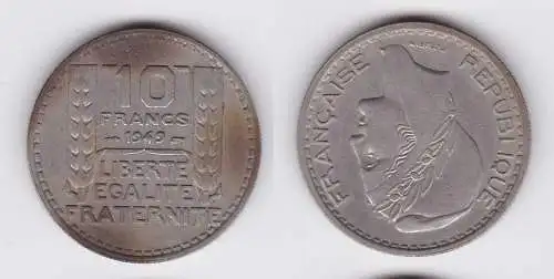 10 Franc Kupfer Nickel Münze Frankreich 1949 (115335)