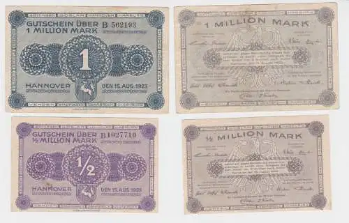 2 Banknoten Handwerkskammer der Provinz Hannover 15.August 1923 (121839)