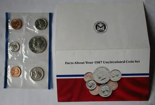 USA UNITED STATES 1987 KMS Uncirculated COIN-SET Philadelphia U.S.MINT (140931)