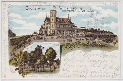 75890 Ak Gruß von der Wilhelmsburg Lage in Lippe 1899