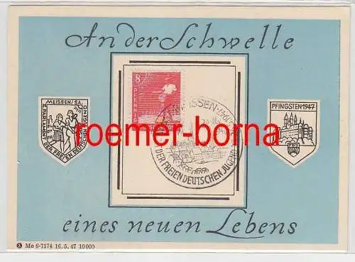 39551 Karte Meissen Parlament der freien deutschen Jugend Pfingsten 1947