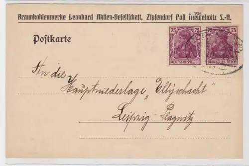 95964 Reklame Ak Zipsendorf bei Meuselwitz Braunkohlenwerke Leohard AG 1922