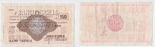 150 Lire Banknote Italien Italia  Banco di Sicilia 2.4.1976 (155302)