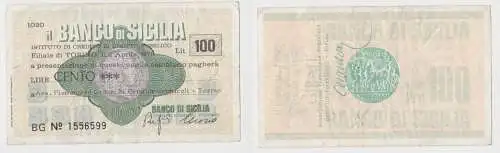 100 Lire Banknote Italien Italia  Banco di Sicilia 2.4.1976 (155242)