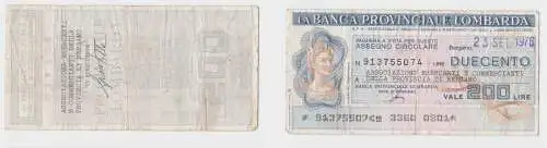 200 Lire Banknote Italien Italia La Banca Provinciale Lombarda 23.9.1976(153275)