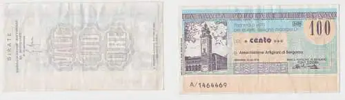 100 Lire Banknote Italien Italia La Banca Populare di Bergamo 11.12.1976(151448)