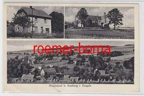 78660 Mehrbild Ak Müdisdorf bei Freiberg im Erzgebirge Lebensmittelgeschäft usw.