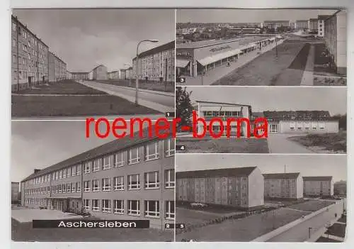 78741 Mehrbild Ak Aschersleben Kosmonautenviertel, Oberschule usw. 1974