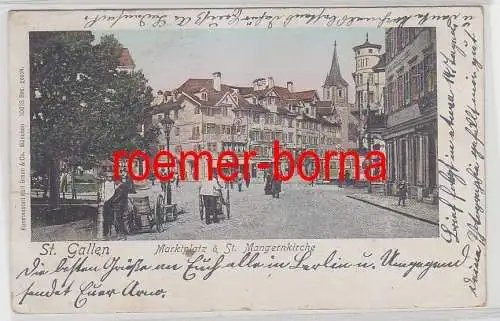 77305 Ak St. Gallen Marktplatz & St. Mangernkirche 1906