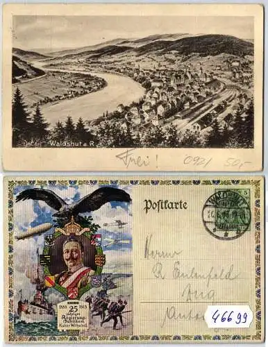46699 DR Ganzsachen Postkarte PP27/C239/92 Waldshut a.R. 1913