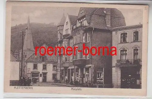 57259 Ak Plettenberg Maiplatz mit Geschäften um 1920