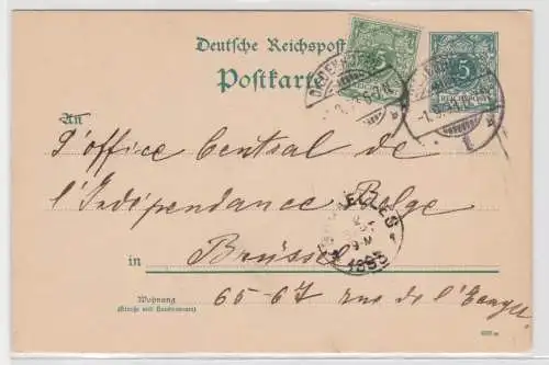 95946 DR Ganzsachen Postkarte P30 Diedenhofen nach Brüssel 1893