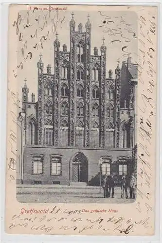 84856 Ak Greifswald das gothische Haus 1903