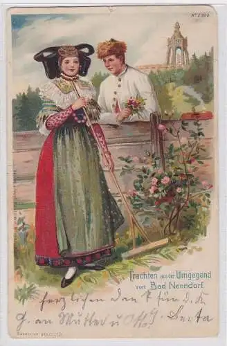 90610 Künstler AK Trachten aus der Umgegend von Bad Nenndorf 1899