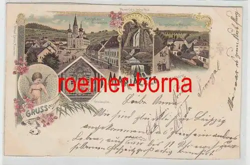77751 Ak Lithografie Gruss aus Mariazell Steiermark 1899