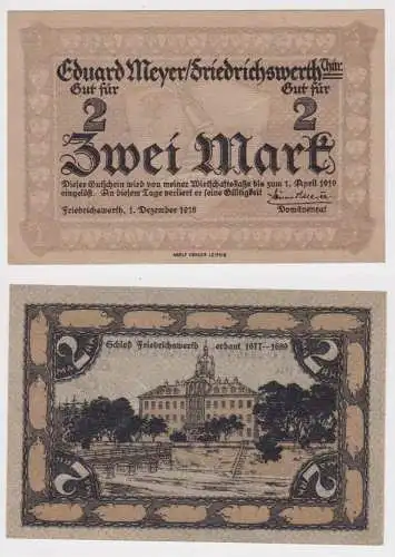 2 Mark Banknote Notgeld Eduard Meyer Friedrichswerth Thüringen 1.4.1919 (144217)