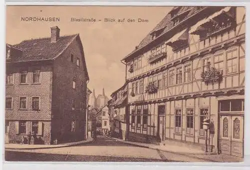 72733 AK Nordhausen - Blasiistraße Blick auf den Dom um 1910