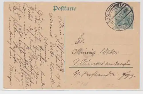 96085 DR Ganzsachen Postkarte P103 Zschachwitz nach Wünschendorf 1916
