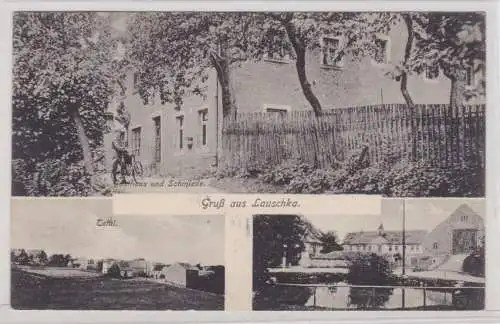 87121 Mehrbild Ak Gruß aus Lauschka Gasthaus und Schmiede 1928