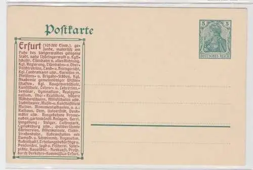 95117 DR Ganzsachen Postkarte PP27 5 Pfennig Germania - Erfurt mit Beschreibung