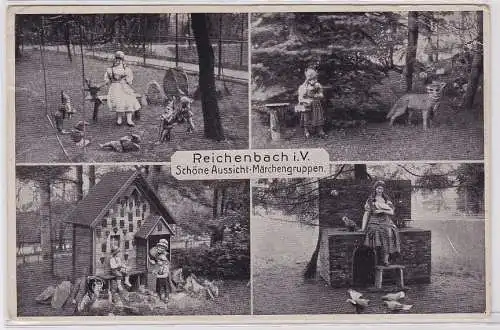 91278 Mehrbild AK Reichenbach im Vogtland - Schöne Aussicht Märchengruppen 1947