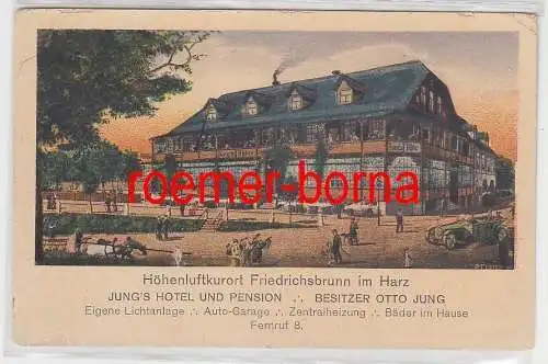 77887 Ak Höhenluftkurort Friedrichsbrunn (Harz) Jungs Hotel 1924