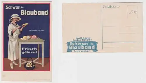 75004 Reklame Ak Schwan im Blauband Feinkostmargarine um 1920