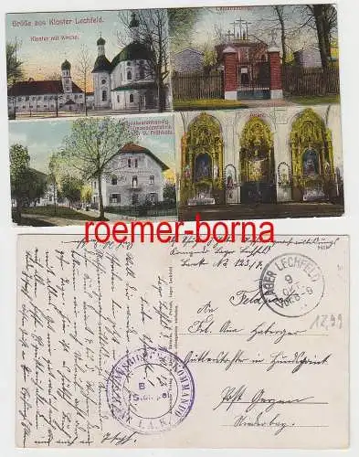 75207 Mehrbild Ak Grüße aus Kloster Lechfeld Kolonialwarenhandlung 1917