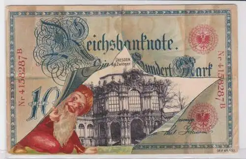 87657 Banknoten Ak Dresden kgl.Zwinger  mit Weihnachtsmann um 1915