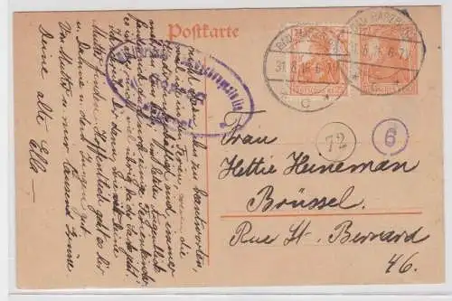 97898 DR Ganzsachen Postkarte P110 Bad Harzburg nach Brüssel mit Prüfstempel