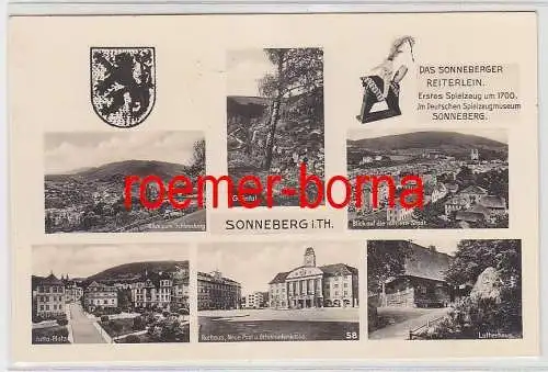 11320 Mehrbild Ak Sonneberg i.Th. mit Sonneberger Reiterlein 1946
