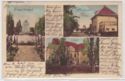 94857 Mehrbild Ak Gruß aus Deutzen Kriegerdenkmal, Schloß usw. 1929