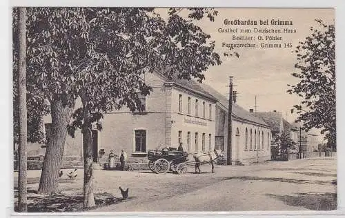 61789 Ak Großbardau bei Grimma Gasthof zum deutschen Haus um 1920