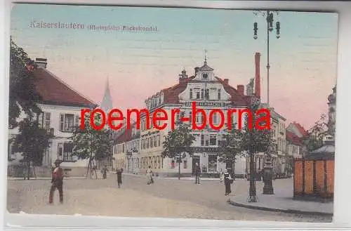 75541 Ak Kaiserslautern (Rheinpfalz) Fackelrondel mit "Zum Hexenbäcker" 1915